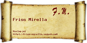 Friss Mirella névjegykártya